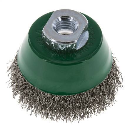 Cup Brush 65 mm (M 14X2) Stainless Steel Wire 0.3 mm (Corrugated)