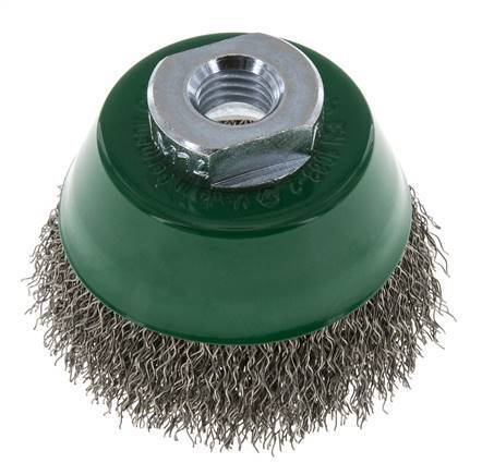 Cup Brush 65 mm (M 14X2) Stainless Steel Wire 0.3 mm (Corrugated)