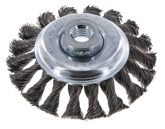 Bevel Brush Braided 100X12 mm ( M14X2) Steel Wire