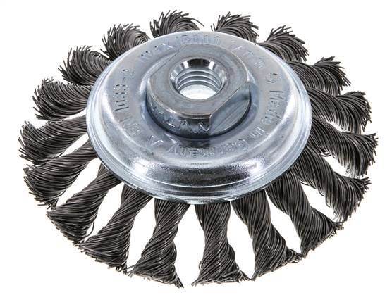 Bevel Brush Braided 100X12 mm ( M14X2) Steel Wire