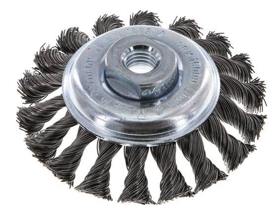 Bevel Brush Braided 100X12 mm ( M14X2) Steel Wire