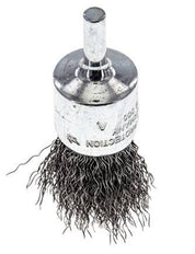 End Wire Brush 23 mm 6 mm Shaft Steel Wire 0.3 mm Corrugated