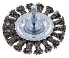 Round Brush 75x12 mm 6 mm Shaft Steel Wire 0.5 mm 18xBraided