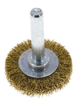 Round Brush 30x6 mm 6 mm Shaft Brass Wire 0.2 mm Corrugated