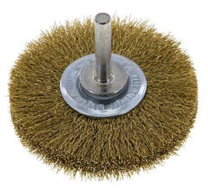 Round Brush 70x14 mm 6 mm Shaft Brass Wire 0.2 mm Corrugated