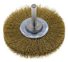 Round Brush 70x14 mm 6 mm Shaft Brass Wire 0.2 mm Corrugated