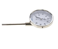 0 to +80°C Stainless Steel Bimetallic Thermometer 100mm Cabinet 160mm Stem Bottom