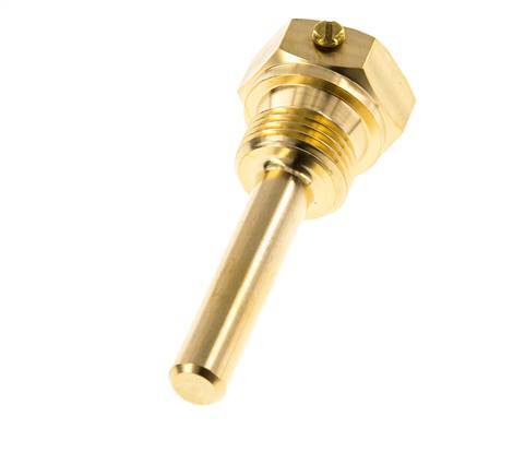 Copper Alloy G 1/2 Inch Bolt Fix Thermowell for 63mm Stem Max 160°C and 6 Bars
