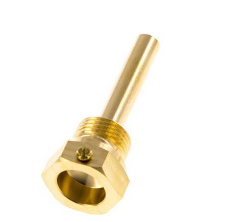 Copper Alloy G 1/2 Inch Bolt Fix Thermowell for 63mm Stem Max 160°C and 6 Bars