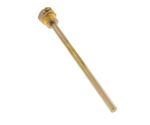 Copper Alloy G 1/2 Inch Bolt Fix Thermowell for 200mm Stem Max 160°C and 6 Bars