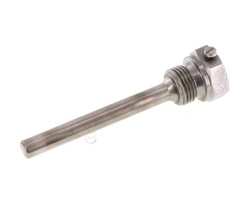 Steel St35 G 1/2 Inch Thermowell for 100mm Stem Max 600°C and 25 Bars