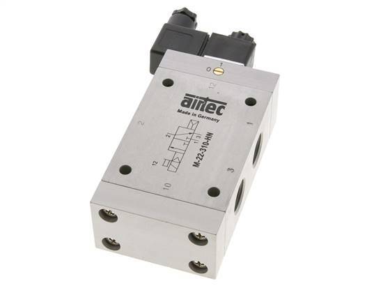 3/2 G1/2'' NO Solenoid Valve 230V AC 1-10bar/14-140psi Airtec
