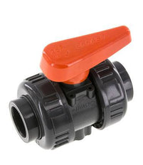 PVC 2-way Ball Valve True Union 25 mm Socket EPDM
