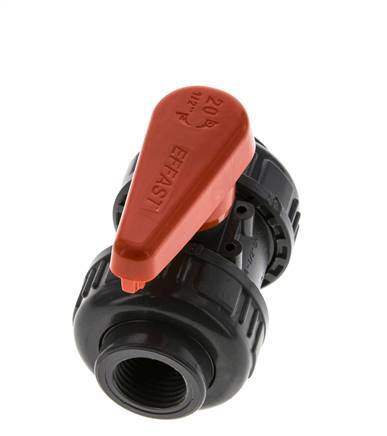 PVC 2-way Ball Valve True Union Rp 1/2'' EPDM