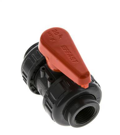 PVC 2-way Ball Valve True Union Rp 1/2'' FKM