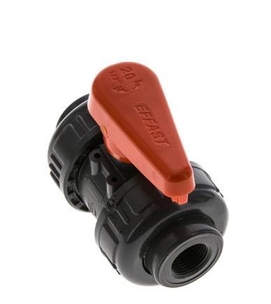 PVC 2-way Ball Valve True Union Rp 3/8'' EPDM