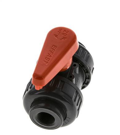 PVC 2-way Ball Valve True Union Rp 3/8'' EPDM
