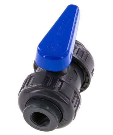 PVC 2-way Ball Valve True Union Rp 3/8'' EPDM