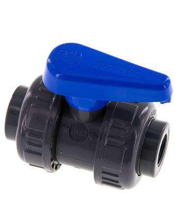 PVC 2-way Ball Valve True Union Rp 3/8'' EPDM