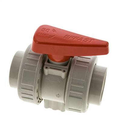 PP-H 2-way Ball Valve True Union 50 mm FKM