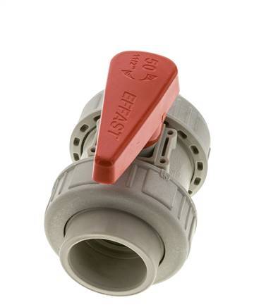 PP-H 2-way Ball Valve True Union 50 mm FKM