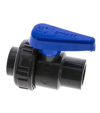 PVC 2-way Ball Valve Single Union 25 mm Socket EPDM