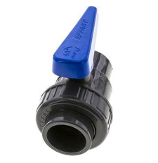 PVC 2-way Ball Valve Single Union 40 mm Socket EPDM