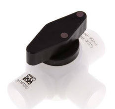 PVDF 3-way Ball Valve G 1/4'' FKM Vacuum