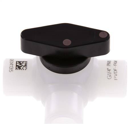 PVDF 3-way Ball Valve G 1/4'' FKM Vacuum