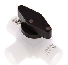 PVDF 3-way Ball Valve G 1/4'' FKM Vacuum