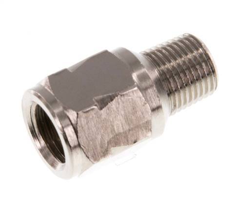 R/Rp 1/8'' M/F Mini Check Valve Nickel-Plated Brass 10 bar (145 psi) FKM With Spring