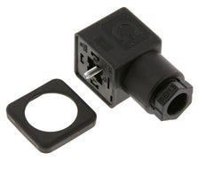 DIN 43650 Form A Solenoid Valve Connector Size 3 M16x1.5 28mm Black