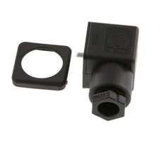 DIN 43650 Form A Solenoid Valve Connector Size 3 M16x1.5 28mm Black