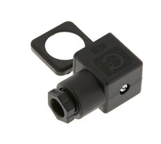 DIN 43650 Form A Solenoid Valve Connector Size 3 M16x1.5 28mm Black