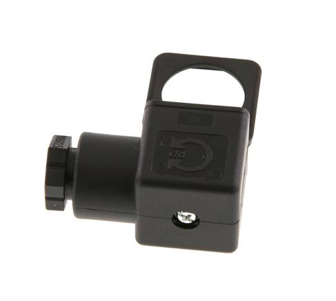DIN 43650 Form A Solenoid Valve Connector Size 3 M16x1.5 28mm Black