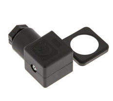 DIN 43650 Form A Solenoid Valve Connector Size 3 M16x1.5 28mm Black