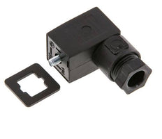 Industry Standard Form C Solenoid Valve Connector Size 0 PG7 27mm Black [2 Pieces]
