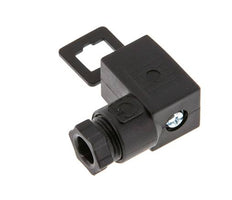 Industry Standard Form C Solenoid Valve Connector Size 0 PG7 27mm Black [2 Pieces]