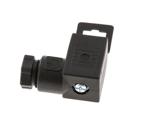 Industry Standard Form C Solenoid Valve Connector Size 0 PG7 27mm Black [2 Pieces]