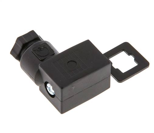 Industry Standard Form C Solenoid Valve Connector Size 0 PG7 27mm Black [2 Pieces]