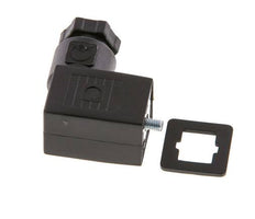 Industry Standard Form C Solenoid Valve Connector Size 0 PG7 27mm Black [2 Pieces]