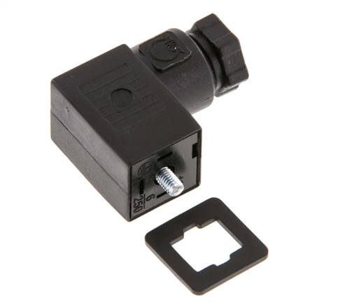 Industry Standard Form C Solenoid Valve Connector Size 0 PG7 27mm Black [2 Pieces]