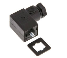Industry Standard Form C Solenoid Valve Connector Size 0 PG7 27mm Black [2 Pieces]