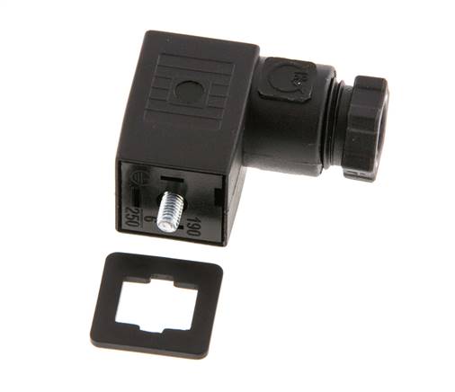 Industry Standard Form C Solenoid Valve Connector Size 0 PG7 27mm Black [2 Pieces]