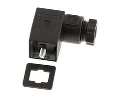 Industry Standard Form C Solenoid Valve Connector Size 0 PG7 27mm Black [2 Pieces]