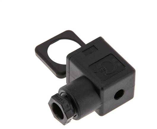 DIN 43650 Form A Solenoid Valve Connector Size 3 M16x1.5 35mm Black
