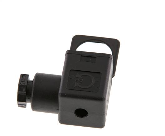 DIN 43650 Form A Solenoid Valve Connector Size 3 M16x1.5 35mm Black