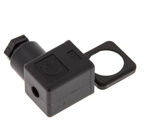DIN 43650 Form A Solenoid Valve Connector Size 3 M16x1.5 35mm Black