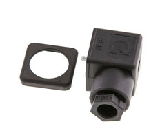 DIN 43650 Form A 3-Contact Solenoid Valve Connector Size 3 M16x1.5 28mm Black