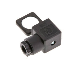 DIN 43650 Form A 3-Contact Solenoid Valve Connector Size 3 M16x1.5 28mm Black